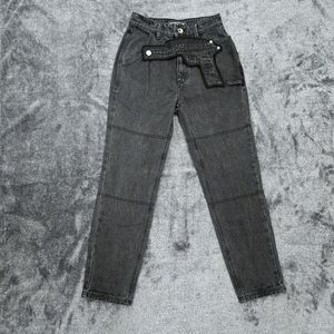 Maniere De Voir Jeans Women's Size 6 Black High Rise Goth Gun Baddie Streetwear